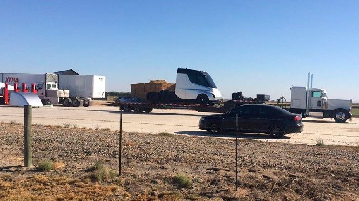 Truck Tesla depicted in the first photo