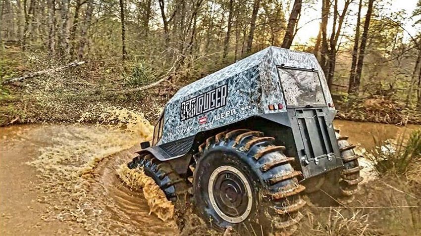 Russian Rover Sherpa stuck in the clay of Texas