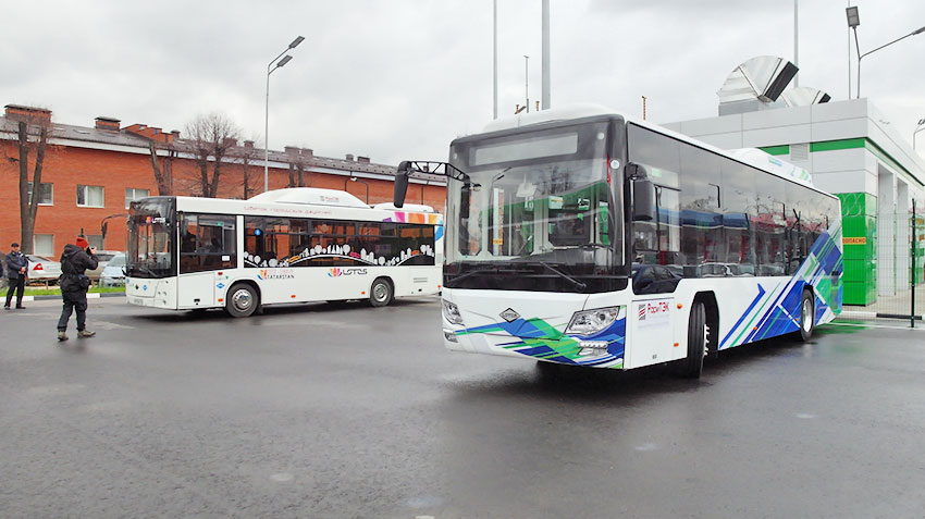 In the suburbs showed LOTOS gas buses and related infrastructure