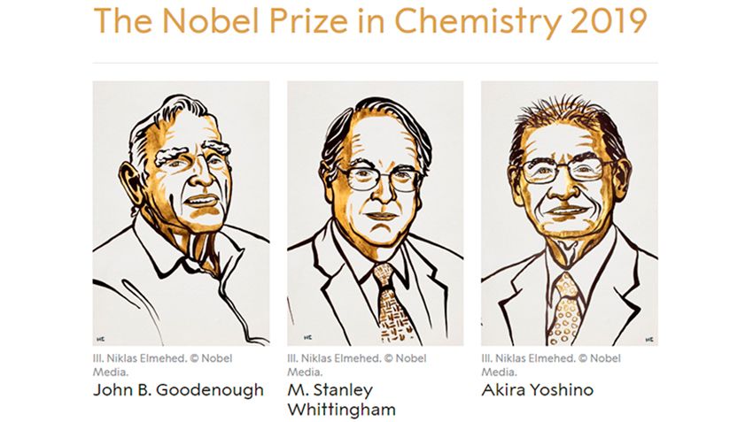 The Nobel prize in chemistry for the year 2019 was awarded to three scientists for the development of lithium-ion batteries