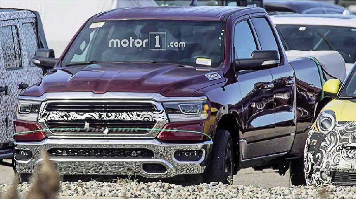 The next generation of Ram pickup truck caught without masking