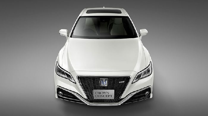 On a motor show in Tokyo on new Toyota Crown