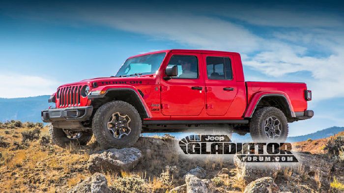 In the web lit photo of a future Jeep pickup Gladiator 2020