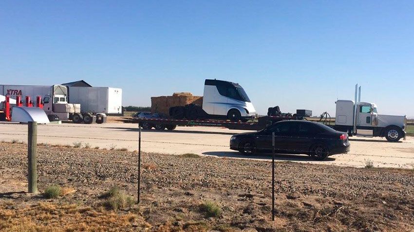 Truck Tesla depicted in the first photo