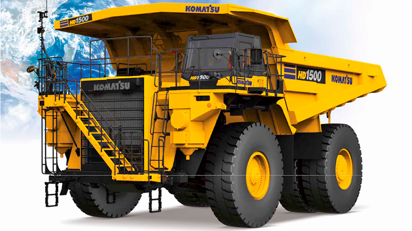 Russian path of the dump truck Komatsu