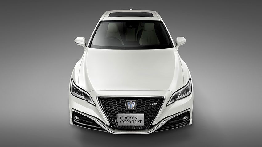 On a motor show in Tokyo on new Toyota Crown